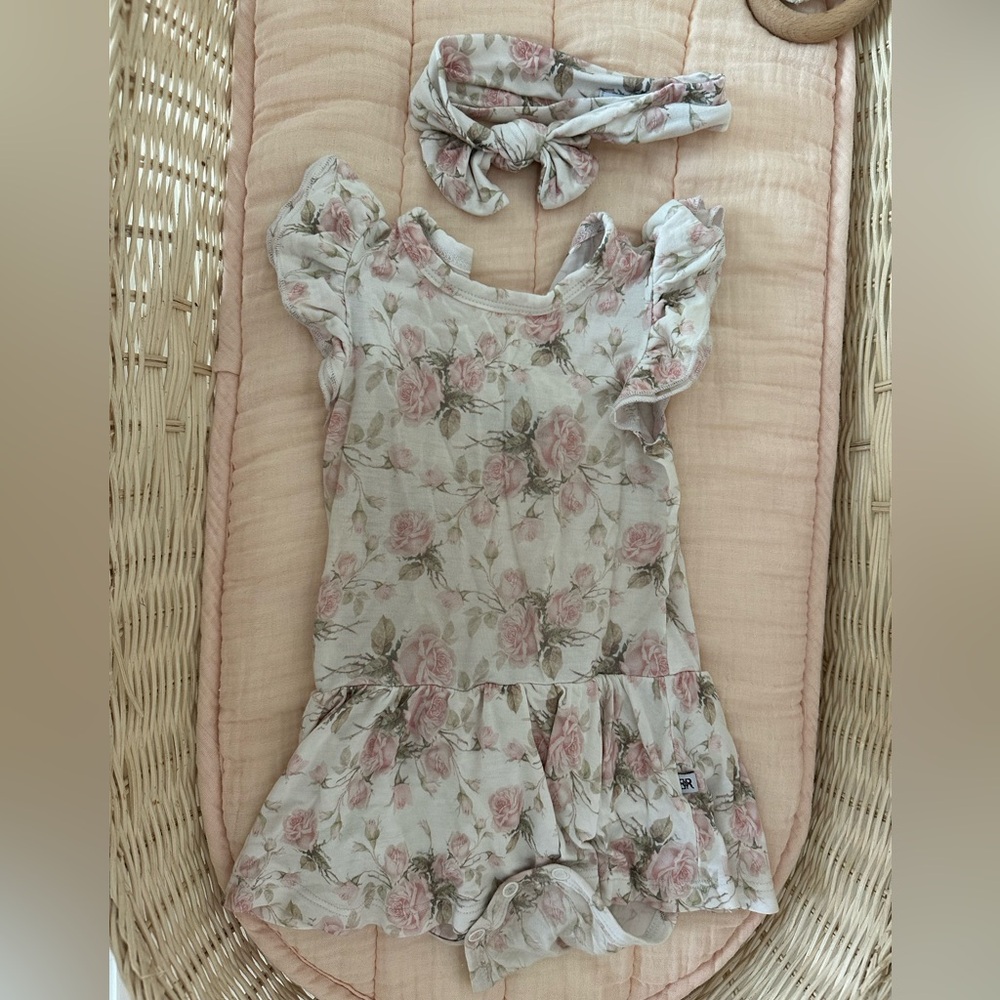 Bums & roses timeless trellis dress and headband